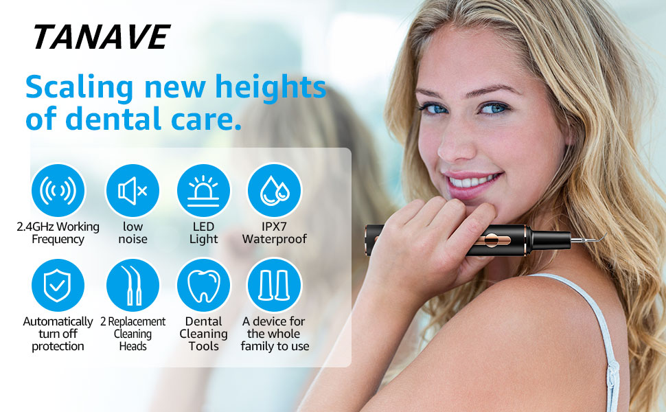 Teeth Cleaning Kit Plaque Remover for Teeth, Portable Ultrasonic Tooth Cleaner Plaque Remover