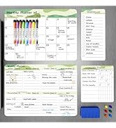 MARSROCK Magnetic Calendar for Refrigerator Whiteboard (4-Pack) Weekly &amp; Monthly Planner, Chore C...