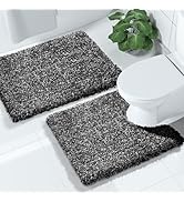Yimobra Fluffy Bathroom Rugs Sets 2 Piece, Shaggy Toilet Rug U Shaped, Soft Non Slip Bath Mat,Thi...