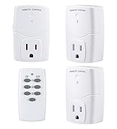BN-LINK Mini Wireless Remote Control Outlet Switch Power Plug In for Household Appliances, Wirele...