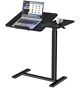 Sweetcrispy Small Standing Desk Rolling Table Adjustable Height, Laptop Mobile Stand with Wheels,...