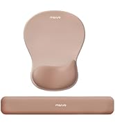 MOSISO Wrist Rest Support for Mouse Pad&Keyboard Set, Ergonomic Mousepad with Concave Curved Memo...