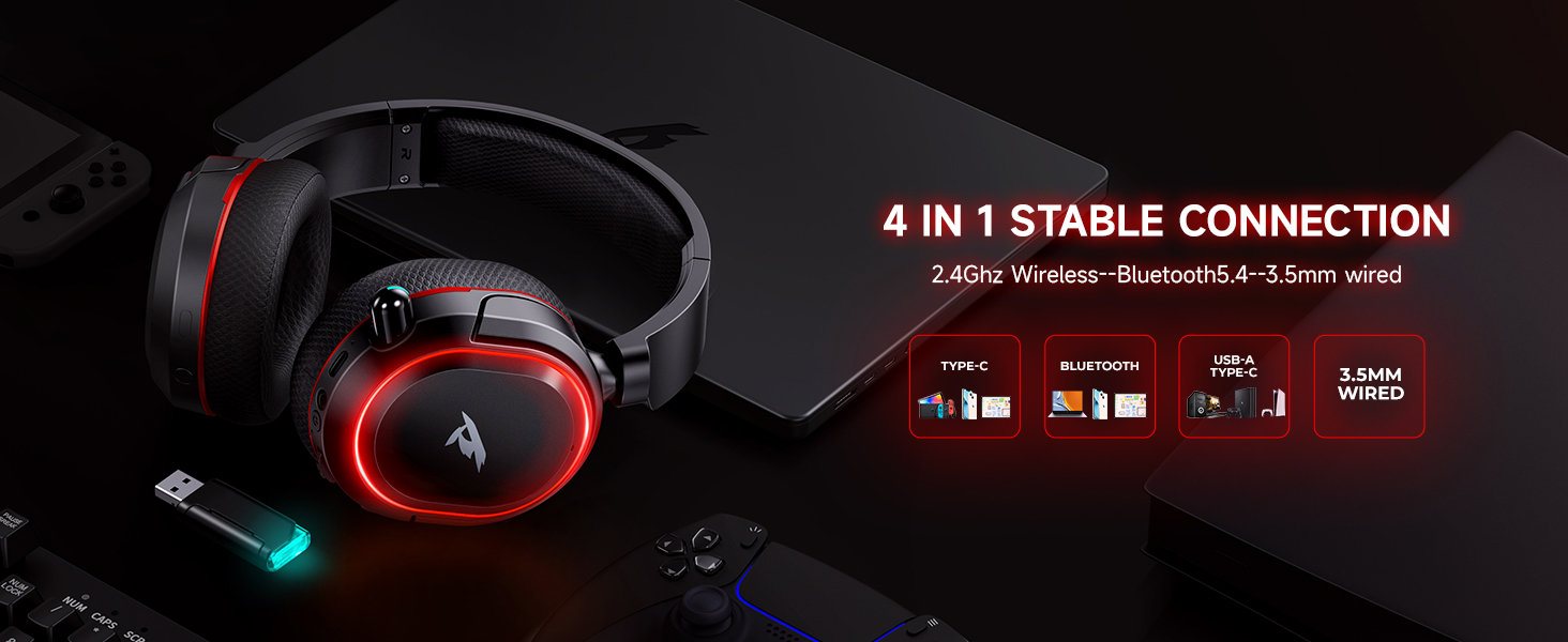 connecttion wireless gaming headset pc