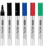 ZEYAR Permanent Markers, Chisel Tip Medium Point, Waterproof &amp; Smear Proof ink, Aluminum Barrel M...