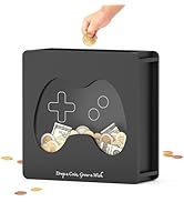 Summidate Wooden Money Saving Box, Clear Window Cash Vault Savings Box with DIY Stickers, Persona...