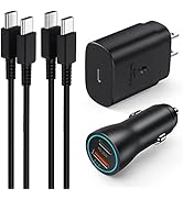 Super Fast Charger Type C Kit, 25W PD PPS USB C Wall/Car Charger Block for Samsung Galaxy S23 S22...
