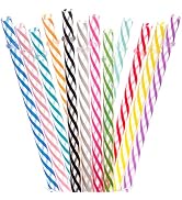 Dakoufish 12 Piece 11 Inch Reusable Plastic Thick Drinking Straws BPA Free Mason Jar Straws Trans...