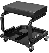 Big RED 250lb Black Rolling Automotive Creeper Garage/Shop Seat: Padded Mechanic Stool with Tool ...