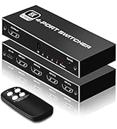 8K@60Hz HDMI 2.1 Switch, NEWCARE 4X1 HDMI Switch with IR Remote Control, 4K @120hz HDMI Switcher ...