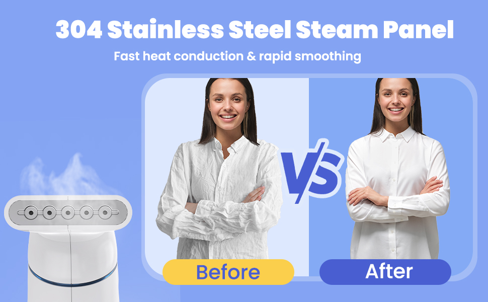 The steamer removes wrinkles instantly, refreshing clothes like new!