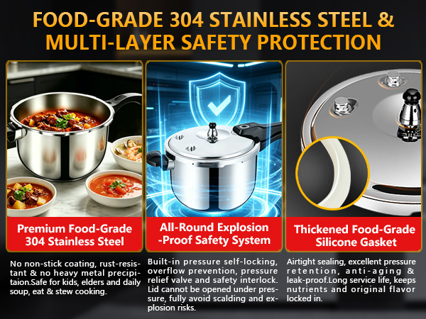 pressure cooker;pressure cooker stainless steel;small pressure cooker;6 8 10 12 quartqt+;