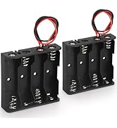 VWEICYY 2PACK 4 AA Battery Holder housing with Leads,2PCS 4 x 1.5V AA Battery Holder Case, Withou...