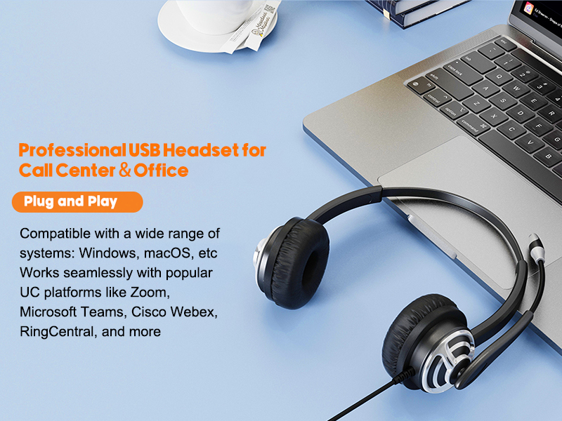 computer headset dual ear for teams