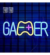 Attivolife Gamer Neon Sign, Acrylic LED Lamp with USB Powered, Blue Yellow Light up Game Controll...