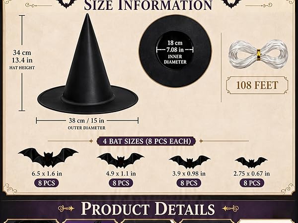 hanging witch hats