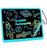 LCD Writing Tablet for Kids, 20 Inch Rechargeable Drawing Board, Toddler Educational Travel Toys,...