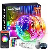 DAYBETTER Smart WiFi Led Lights 100ft, Tuya App Controlled Led Strip Lights, Work with Alexa and ...
