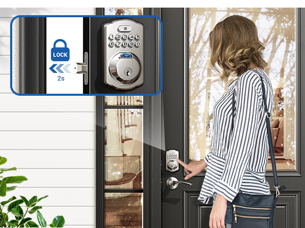 keyless entry door lock deadbolt with handle set