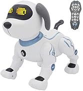 Fisca Remote Control Dog, RC Robotic Stunt Puppy Voice Control Toys Handstand Push-up Electronic ...