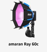 amaran Ray 60c RGB Video Light,60W Portable Studio Light CCT 1,800K-20,000K,3910Lux/1m, IP54 Bowe...