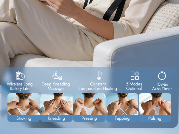 Cordless Neck and Shoulder Massager with Heat
