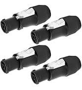 Kakabubble PowerCon True Waterproof Locking Connectors - 4 Pack, 3 Pin AC Male Panel Mount Head, ...