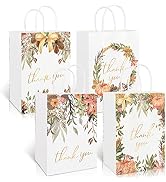 AnyDesign 16Pcs Fall Thanksgiving Paper Gift Bags Autumn Leaves Pumpkin Treat Bag with Handles Fo...