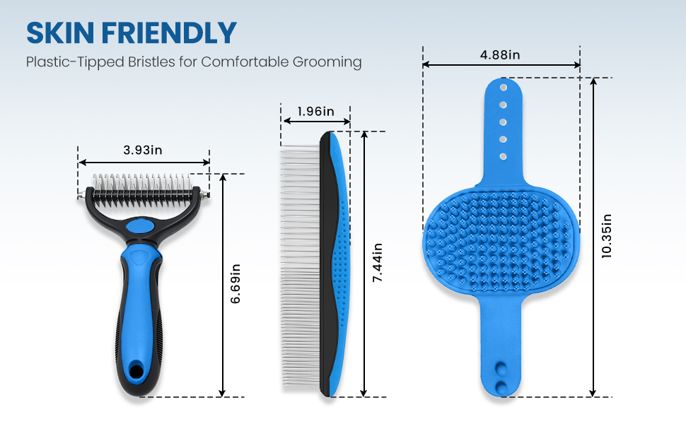 Grooming rake, brushes , comb size