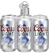 Old World Christmas Coors Light Six Pack Glass Blown Ornament for Christmas Tree, Handcrafted Hol...
