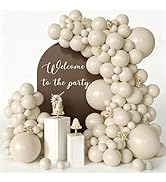 CVPARTYON White Balloons 120 Pcs Different Sizes 18 12 10 5 Inch Sand White Neutral Latex Balloon...