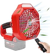 Choerinton Cordless Camping Fan for Milwaukee M18 18V Lithium Battery, Portable Tent Fan with 180...