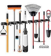 IMILLET 2 Pack Broom and Mop Holder Wall Mounted, Broom Holder Stainless Steel Broom Organizer He...