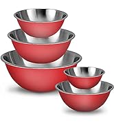 WHYSKO Meal Prep Stainless Steel Mixing Bowls Set, Home, Refrigerator, and Kitchen Food Storage O...