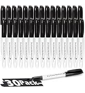 V-Opitos 30 Pack Fine Tip Dry Erase Markers - Bulk Whiteboard Erasable Black Markers, Ideal for S...