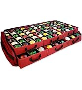 612 Vermont Flat Under Bed Ornament Storage Holds 108 Ornaments, 72 – 3” and 36 – 4” Ornaments (S...