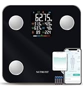 Smart Scale for Body Weight Scale with Body Fat BMI Muscle, NUTRI FIT Digital Bathroom Scale Blue...