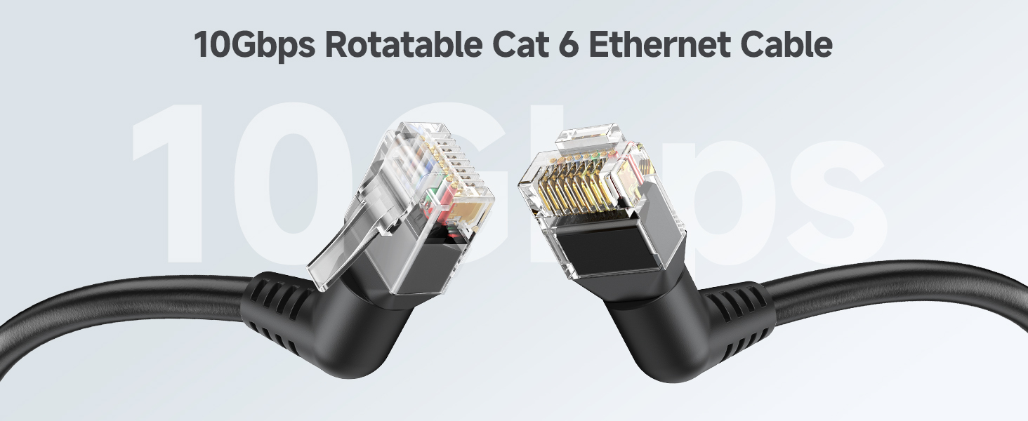10Gbps Rotatable Cat 6 Ethernet Cable