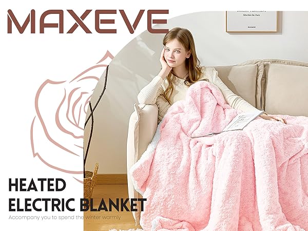 Heated Pink Electric Blanket