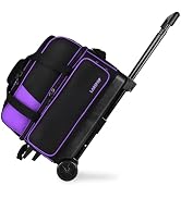 LARIPOP Dual Roller 2-Ball Bowling Bag, Featuring a Separate Large Shoe Compartment Capable, a 3-...