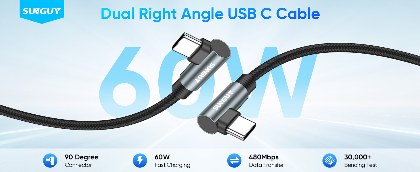 Right Angle USB C Cable