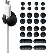 Wrap-It Storage Cable Clips - (Assorted 28-Pack) Black - Cord Clips for Desk and Nightstand Cable...