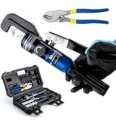 IBOSAD Hydraulic Crimping Tool and Cable Cutter Hydraulic Cable Lug Crimper 8 US TON 12 AWG to 00...