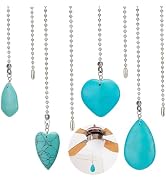 BENECREAT 4 Packs Fan Light Pull Chain Ornaments, 14.2~14.9 Inch Natural Gemstone Ceiling Fan Pul...