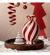 DIF DECO Christmas Ceramic Food Storage Jars with Lid, 24.7 OZ Hand printed Xmas Candy Jar Coffee...