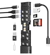 Multifunctional 10 in 1 USB C Hub 3.0 and Ultra-Slim SD Card Reader for iPhone Android and Comput...