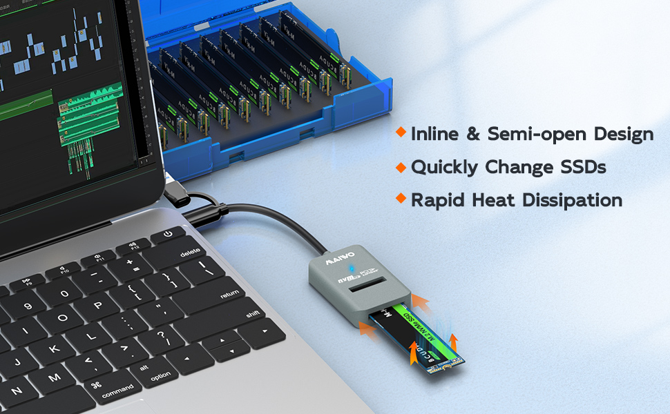 maiwo M.2 nvme pcie to USB 3.2 3.1 Type C adapter converter docking station case