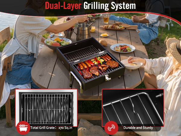 charcoal smoker portable barbecue grill camping grill table bbq charcoal grill time portable grill