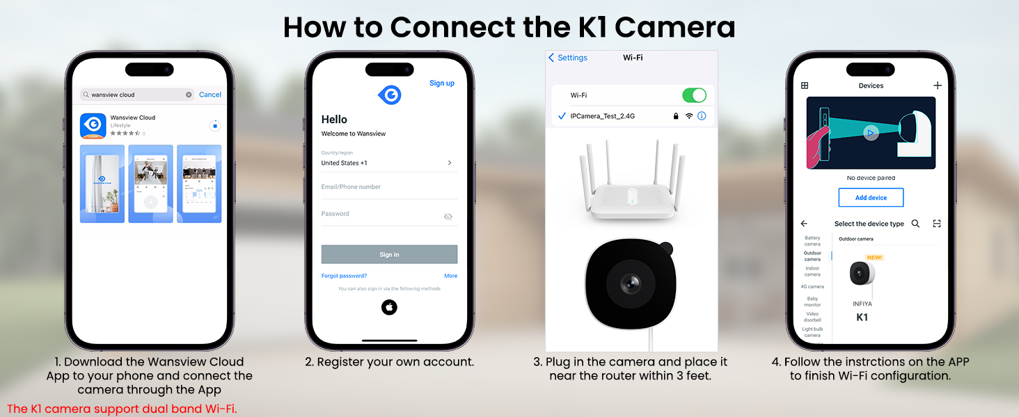 How to connect the K1 window camera