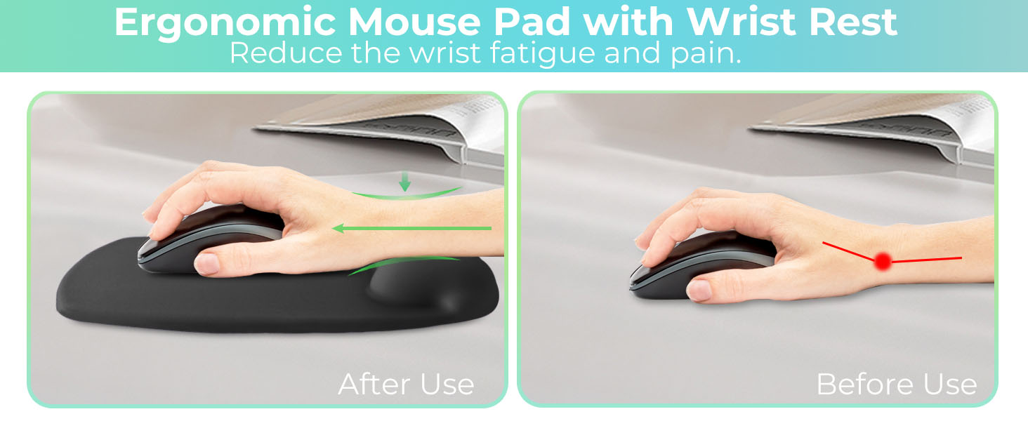 Mouse Pad with Wrist Rest Support