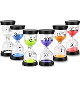 EMDMAK Sand Timer Colorful Hourglass Sandglass Timer 1 min/3 mins/5 mins/10 mins/15 mins/30 mins ...